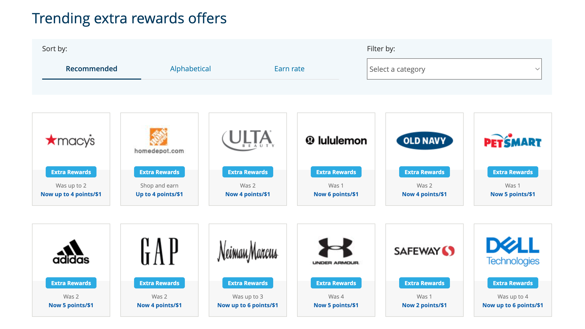 Screenshot of Barclays Rewards Boost page